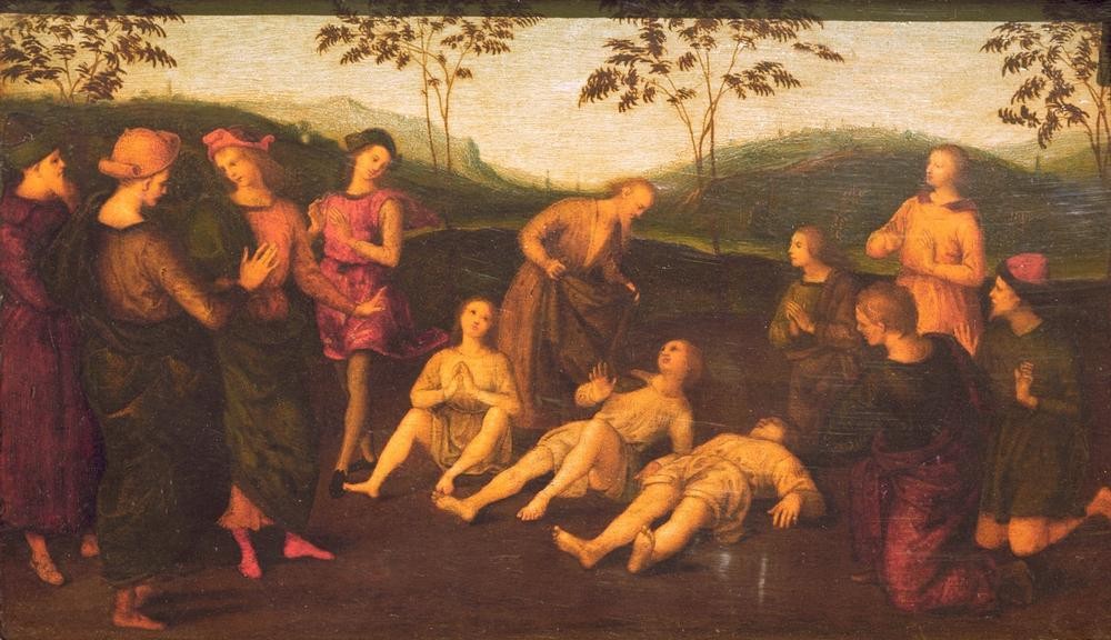 Raffael, Das Wunder des hl. Eusebius von Cremona (?) (Christentum,Heilige,Religion,Renaissance,Wunder,Italienische Kunst,Heiliger)