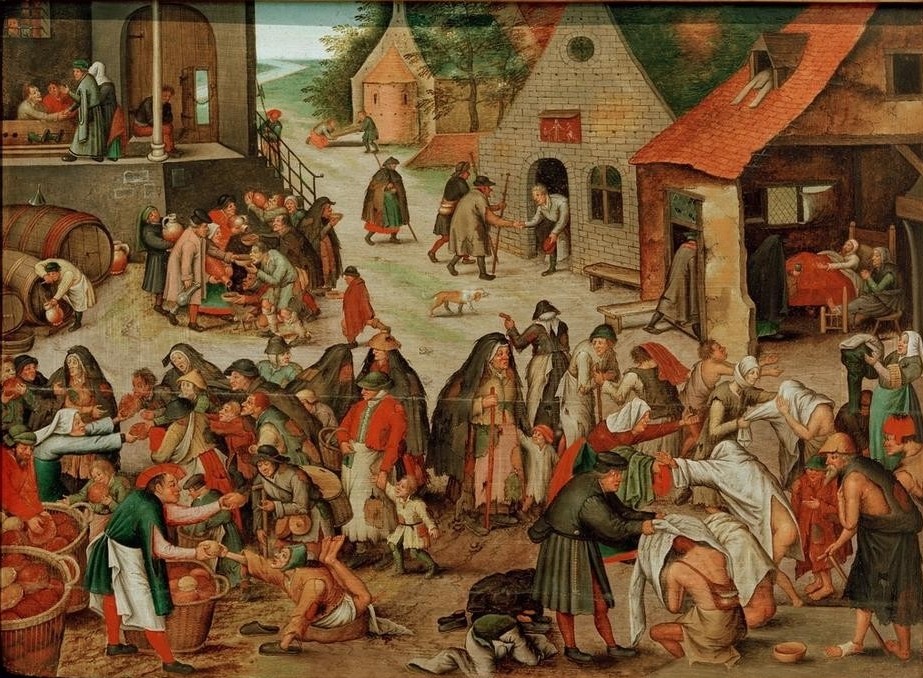 Pieter Brueghel der Jüngere, Die Werke der Barmherzigkeit (Religion,Neues Testament,Bibel,Genre,Niederländische Kunst,Fürsorge,Sieben Werke Der Barmherzigkeit,Elend,Barmherzigkeit,Alltag)