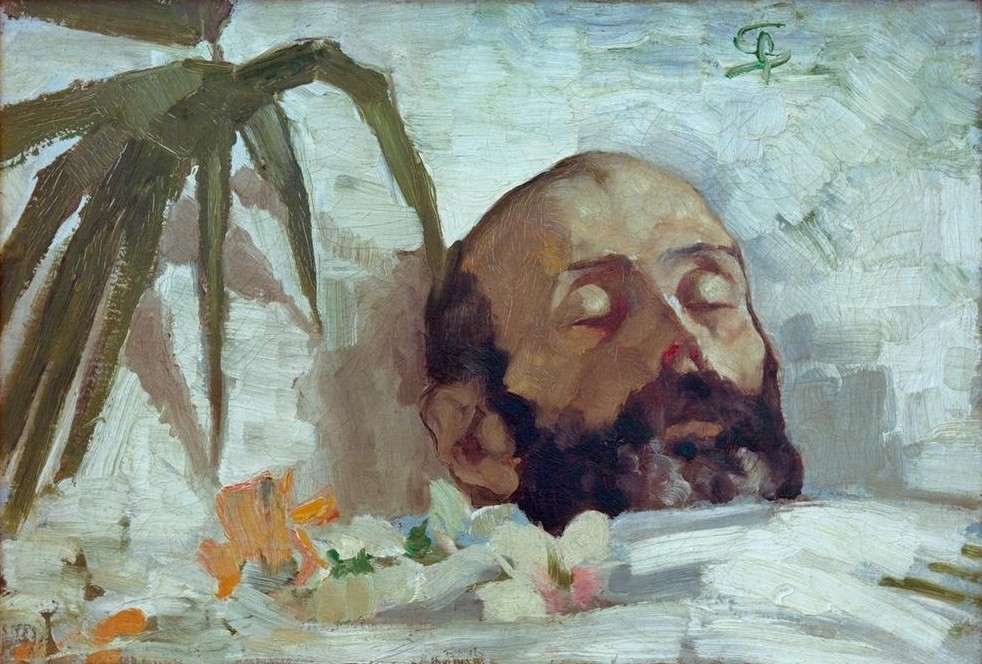 Giovanni Segantini, Ritratto di un morto (Leiche,Mann,Mensch,Tod,Aufbahrung,Italienische Kunst,Schweizerische Kunst)