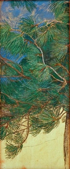 Giovanni Segantini, Ramo di cembro (Botanik,Kiefer (Baum),Baum,Italienische Kunst,Schweizerische Kunst,Zweig,Jahrhundertwende,Zirbelkiefer)