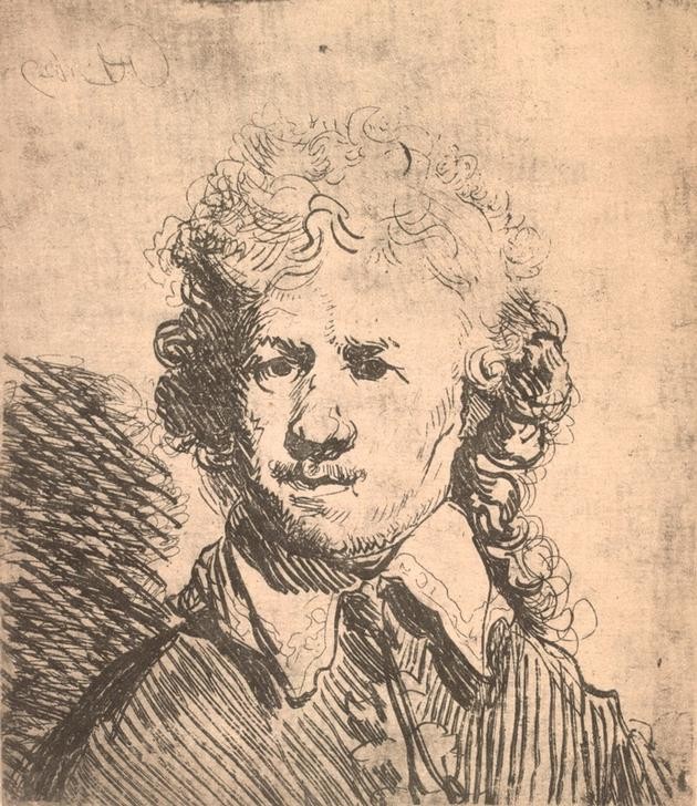 Rembrandt Harmenszoon van Rijn, Selbstbildnis, großes Brustbild (Künstler,Maler (Künstler),Mann,Barock,Selbstbildnis,Portrait,Niederländische Kunst,Holländische Kunst,Brustbild,Person)