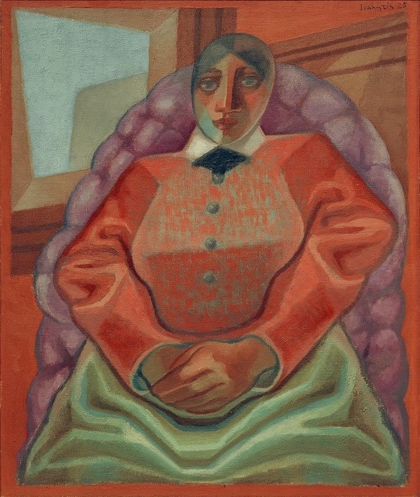 Juan Gris, Frau im Sessel (Frau, sitzende Frau, Sessel, Mensch, Spanierin, Klassische Moderne, Kubismus, Wunschgröße, Wohnzimmer)