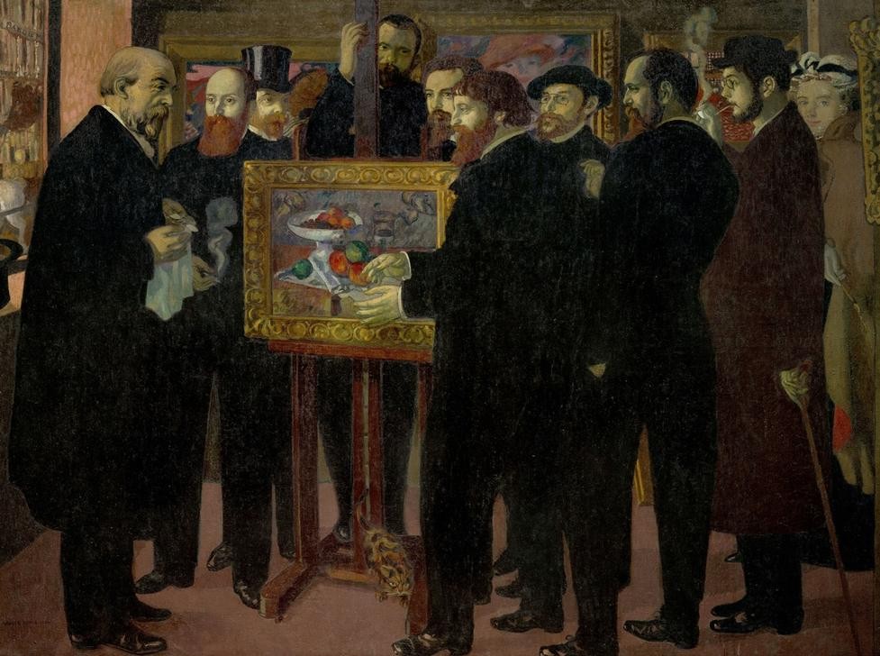 Maurice Denis, Hommage à Cézanne (Gruppenbild,Handel,Künstler,Kunsthandel,Maler (Künstler),Szene,Wirtschaft (Ökonomie),Stillleben,Bild Und Betrachter,Galerie,Betrachten,Nabis,Person,Hommage)