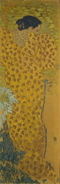 Pierre Bonnard, Le peignoir (Damenmode, Frau, Jugendstil,  Mode, Morgenmantel, Rückenfigur, Bademantel,  Wohnzimmer, Wunschgröße, Klassische Moderne)