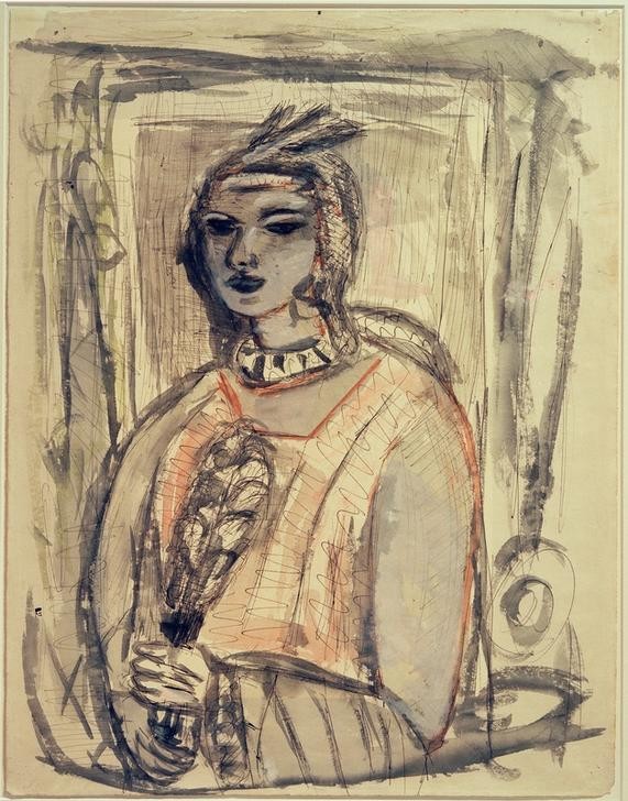 Max Beckmann, Quappi mit Kopfputz (Kunst,Persönlichkeiten)