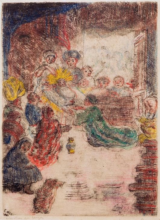 James Ensor, L’adoration des bergers / De aanbidding van de herders (Christentum,Religion,Neues Testament,Bibel,Christi Geburt,Anbetung Der Hirten,Belgische Kunst,Kindheit Jesu)