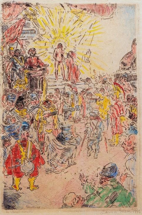 James Ensor, Le Christ insulté / Christus beledigt (Christentum,Religion,Symbolismus,Neues Testament,Bibel,Ecce Homo,Belgische Kunst,Passion Christi)