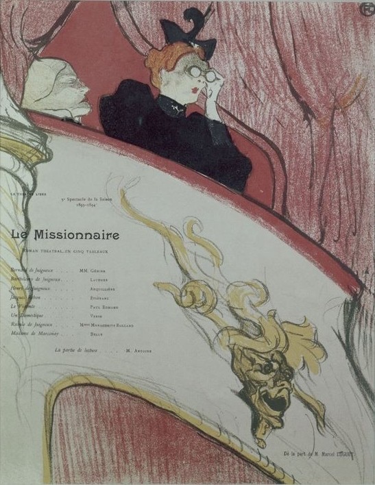 Henri de Toulouse-Lautrec, MISSIONNAIRE (Lithograph,Plakat,Music-Hall,Schachtel)