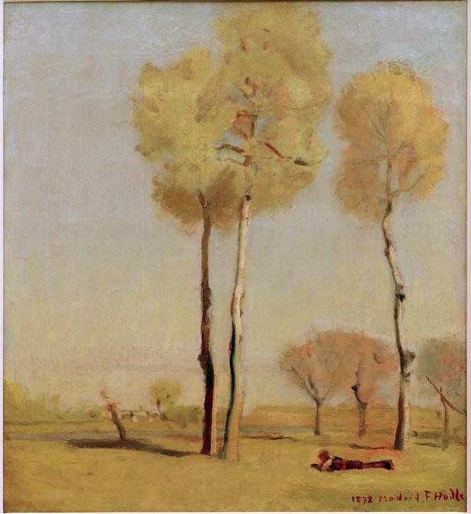 Ferdinand Hodler, Spanische Landschaft (Landschaft,Baum,Schweizerische Kunst,Liegen,Auf Dem Bauch Liegen)