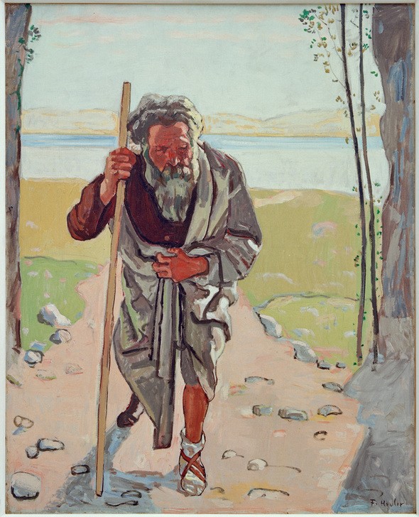 Ferdinand Hodler, Ahasver (Der Ewige Jude,Juden,Jugendstil,Kunst,Literatur,Mensch,Stoffe Und Motive,Reise,Fussreise,Schweizerische Kunst,Wanderer,Wanderstock)