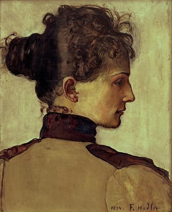 Ferdinand Hodler, Bildnis Berthe Jacques (Frau,Ehefrau Von Berühmten,Portrait,Künstlerfrau,Schweizerische Kunst,Haarknoten,Profil,Person,Frisur)