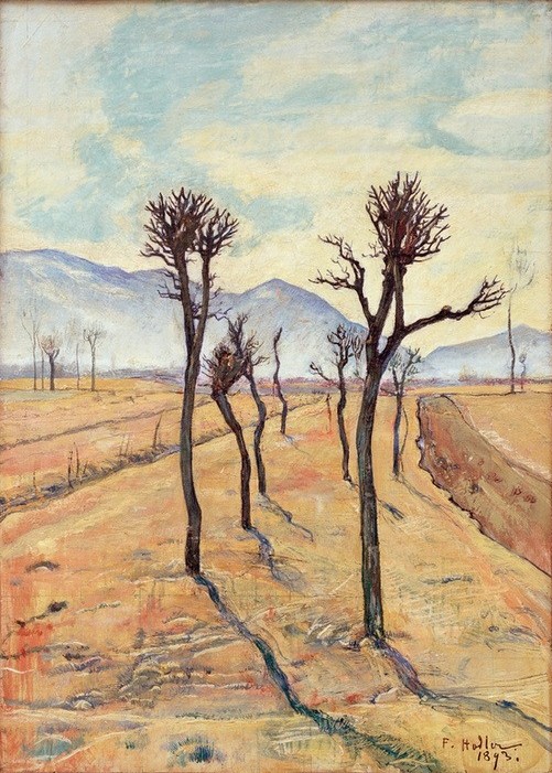 Ferdinand Hodler, Kahle Bäume im Tessin (Jugendstil,Landschaft,Symbolismus,Baum,Schweizerische Kunst)