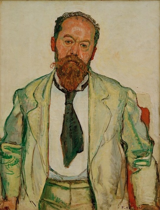 Ferdinand Hodler, Bildnis Mathias Morhardt (Herrenmode,Jugendstil,Literatur,Mann,Schriftsteller,Krawatte,Literaturkritiker,Portrait,Schweizerische Kunst,Halbfigur,Person)