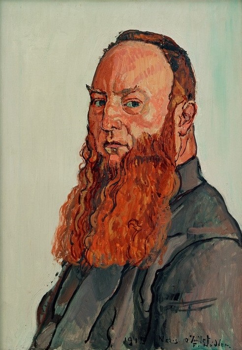 Ferdinand Hodler, Bildnis James Vibert (Bildhauer,Jugendstil,Künstler,Mann,Bart,Portrait,Schweizerische Kunst,Vollbart,Person)