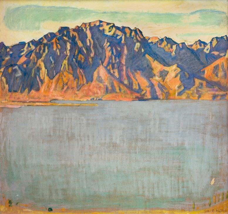 Ferdinand Hodler, Der Grammont (Gebirge,Jugendstil,Landschaft,See,Schweizerische Kunst)
