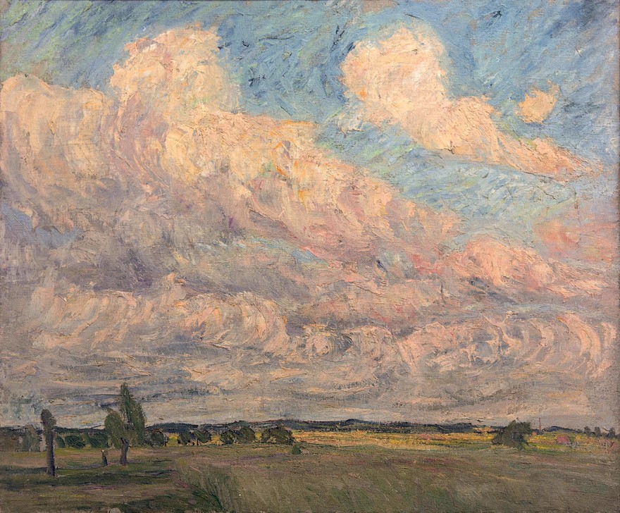 Theo von Brockhusen, Ostpreußische Landschaft (Deutsche Kunst,Landschaft,Wolke,Impressionismus)