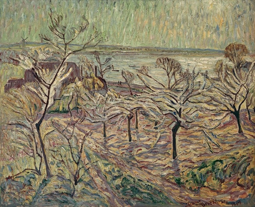 Theo von Brockhusen, Havellandschaft (Deutsche Kunst,Landschaft,Obstbau,Impressionismus,Baum)