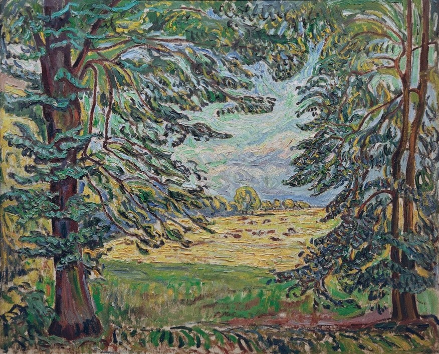 Theo von Brockhusen, Weidende Kühe (Deutsche Kunst,Landschaft,Impressionismus,Landwirtschaft,Viehzucht,Weide (Wiese))