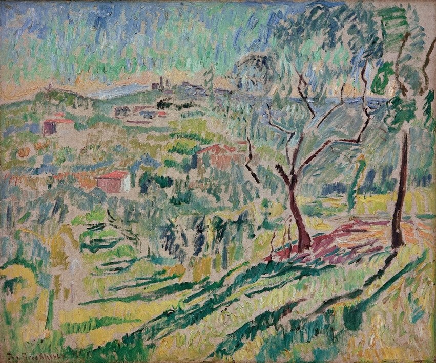 Theo von Brockhusen, Olivengarten (Deutsche Kunst,Landschaft,Olivenhain,Impressionismus)