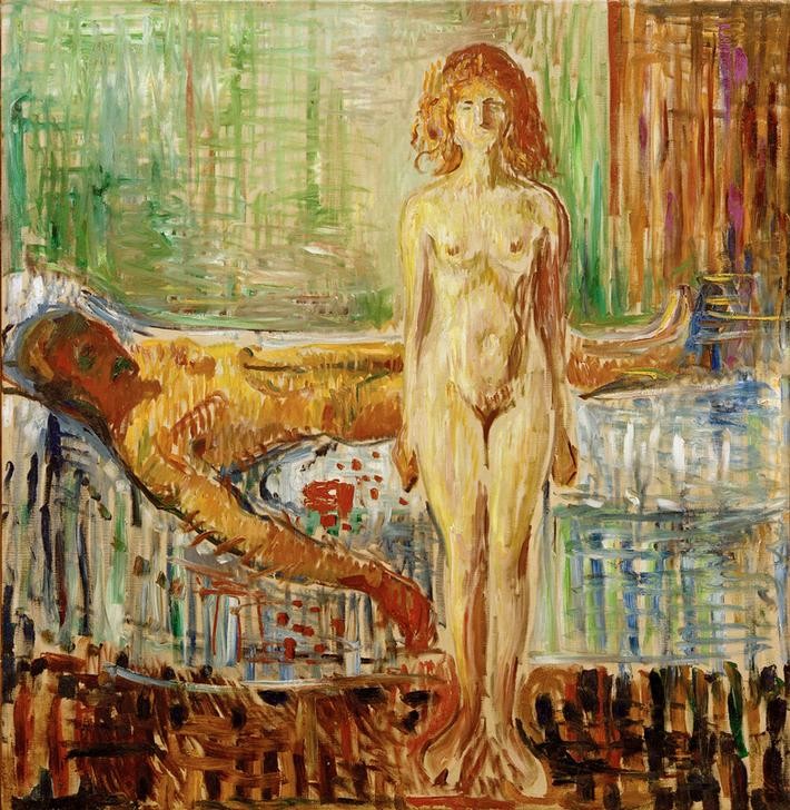 Edvard Munch, Marats Tod II (Die Mörderin) (Blut,Recht,Tod,Femme Fatale,Expressionismus,Mord,Norwegische Kunst,Nacktheit,Sexualität,Kampf Der Geschlechter,Mörderin)