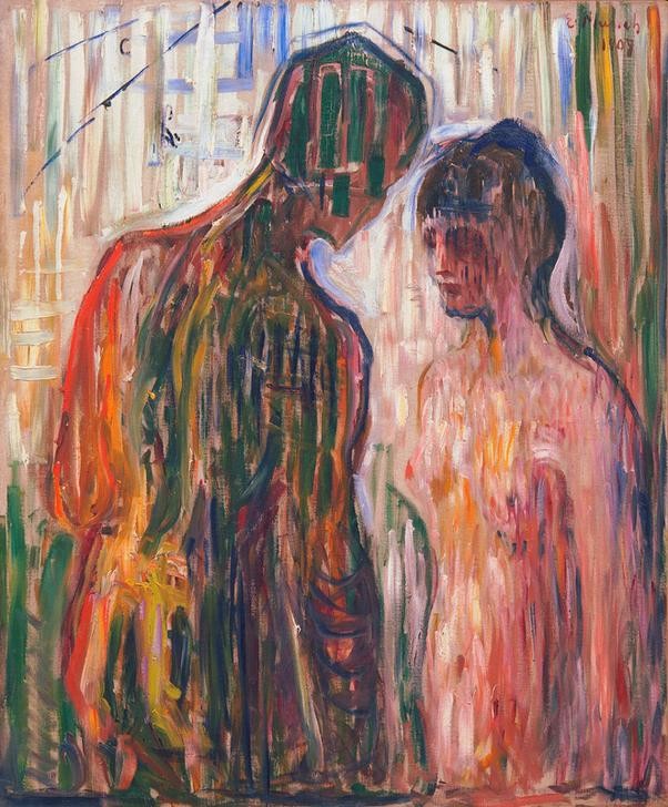 Edvard Munch, Amor und Psyche (Mythologie,Akt,Expressionismus,Norwegische Kunst,Paar,Griechisch-Römische Mythologie)