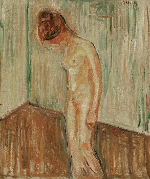 Edvard Munch, Weinendes Mädchen II (Frau,Mädchen,Akt,Expressionismus,Weinen,Norwegische Kunst,Traurigkeit,Gefühl (Stimmung))