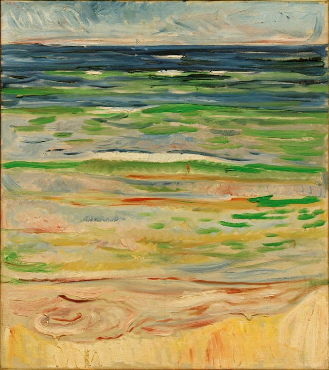 Edvard Munch, Meer, Strand und Himmel (Himmel (Natur),Landschaft,Strand,Meer,Expressionismus,Norwegische Kunst)
