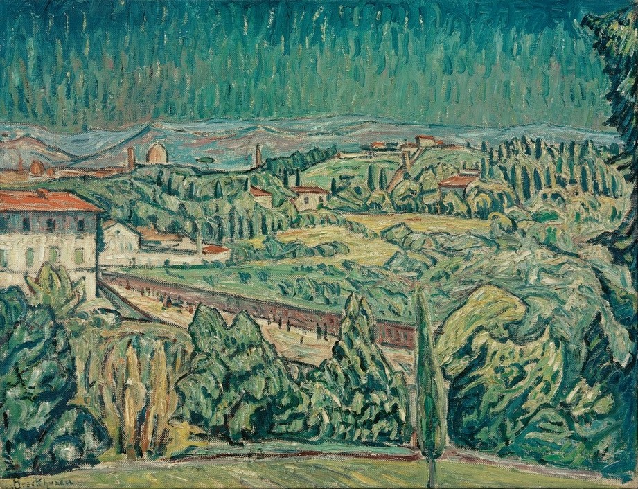 Theo von Brockhusen, Florenz (Deutsche Kunst,Geographie,Landschaft,Impressionismus,Stadtansicht,Topographie)