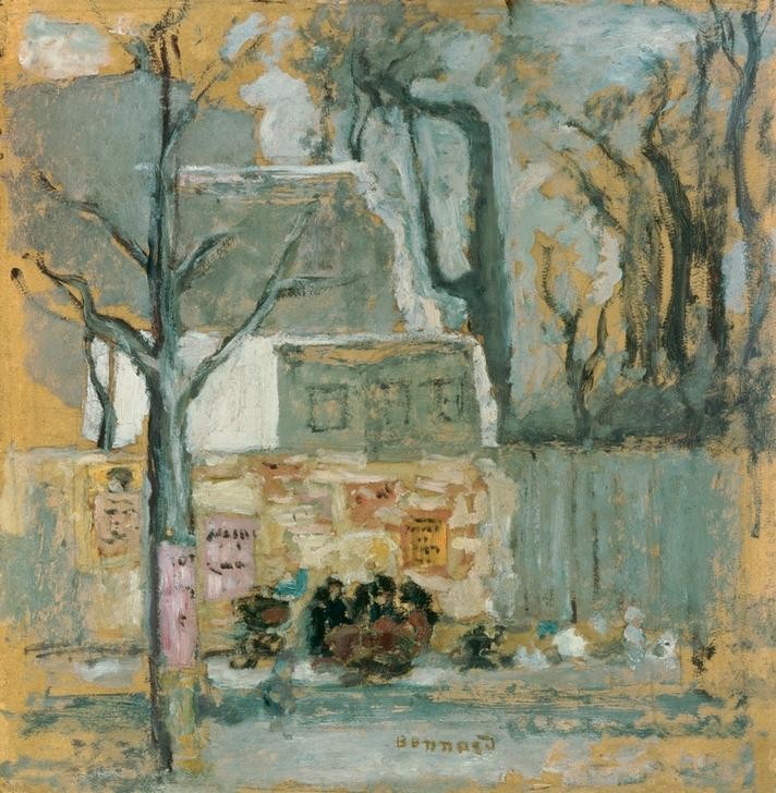 Pierre Bonnard, Eine Ecke in Paris (Paris, Straßenecke, pllisade, Zaun, Menschen, Platz, Winter,  Post-Impressionismus, Wohnzimmer, Wunschgröße, Klassische Moderne)