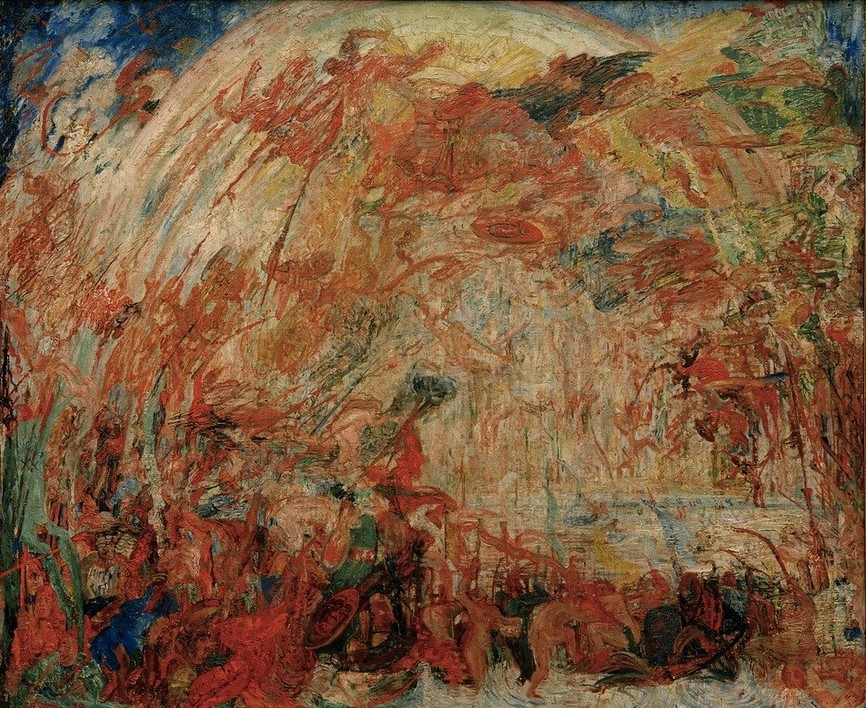 James Ensor, Le Foudroiement des anges rebelles ou La Chute des anges re (Engel,Kunst,Religion,Symbolismus,Altes Testament,Erzengel,Phantastische Kunst,Belgische Kunst,Gut Und Böse,Genesis,Engelsturz,Jüdisch-Christlich)