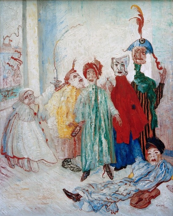 James Ensor, Les Masques singuliers (Feste,Kalenderfeste,Kunst,Maskerade,Symbolismus,Phantastische Kunst,Belgische Kunst,Maske (Gegenstand),Karneval,Verkleidung)