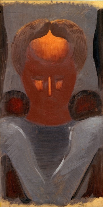 Oskar Schlemmer, Kopf mit beleuchteter Stirn (Bauhaus,Deutsche Kunst,Frau,Kunst,Mensch,Portrait,Brustbild)
