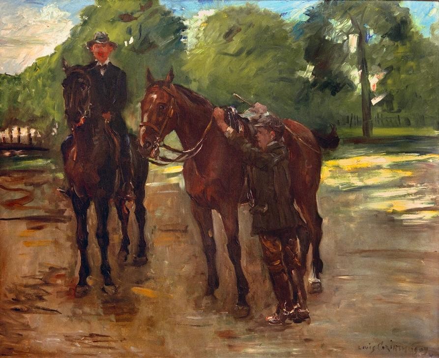 Lovis Corinth, Reiter in Mecklenburg (Deutsche Kunst,Pferd (Tier),Freizeit,Impressionismus,Reiter,Reise,Ausritt,Reiten)