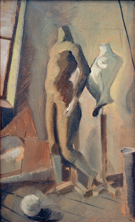 Oskar Schlemmer, Atelierszene (Atelier,Deutsche Kunst,Kunst,Modell,Werkstatt (Allgemein),Interieur,Gliederpuppe)