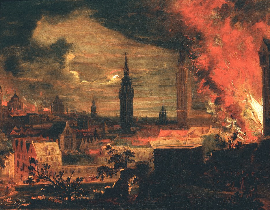 Peter Paul Rubens, Nächtlicher Brand in einer Stadt (Feuer,Flämische Kunst,Kunst,Stadt,Unfall Und Unglück,Nacht,Barock,Katastrophe,Niederländische Kunst,Grossbrand,Brand)