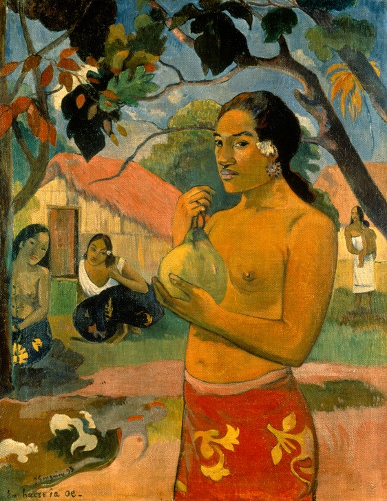 Paul Gauguin, Ea haere ia oe (Frau,Völkerkunde,Schönheit,Naturvölker,Französische Kunst,Halbakt,Junge Frau,Ureinwohner,Ureinwohnerin,Synthetismus,Land Und Leute)