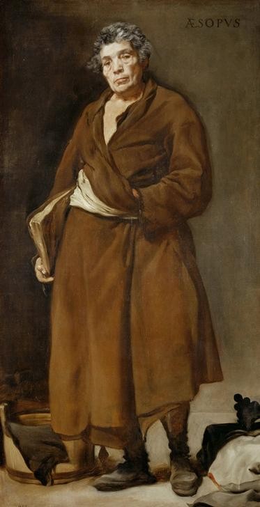 Diego Rodriguez de Silva y Velasquez, Äsop (Armut,Sage,Dichter,Literatur,Mann,Barock,Sklave,Legende,Portrait,Spanische Kunst,Fabel,Kleidung (Allgemein),Ganzfigurig,Person)