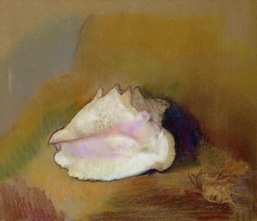 Odilon Redon, La coquille (Kunst,Zoologie,Symbolismus,Stillleben,Muschel,Französische Kunst,Tier,Schalentiere,Mollusken)