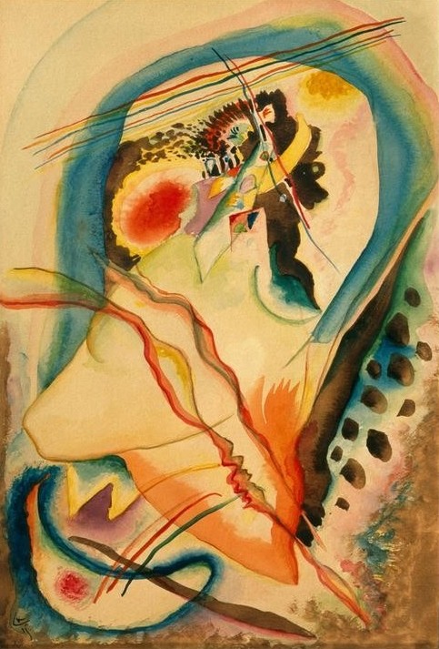 Wassily Kandinsky, Abstrakte Komposition (Wunschgröße, Klassische Moderne, Malerei, abstrakte Kunst, amorphe Formen, abstrakte Muster, Linien, Formen,  Farbflächen, Wohnzimmer, Büro, Arztpraxis, bunt)