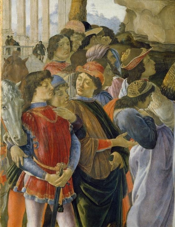 Sandro Botticelli, Die Anbetung der Könige (Gruppenbild,Kunst,Rollenbild,Renaissance,Anbetung Der Könige,Italienische Kunst,Ausschnitt)