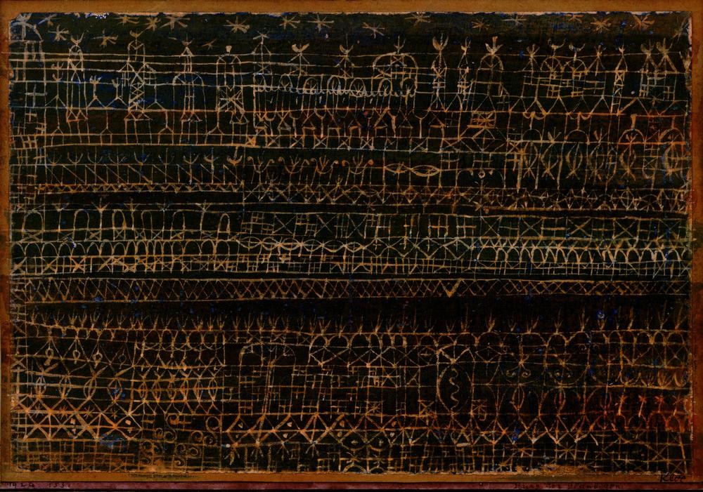 Paul Klee, Burg der Gläubigen (Bauhaus,Burg (Bauwerk),Islam,Orientalismus,Architekturdarstellung,Schweizerische Kunst)