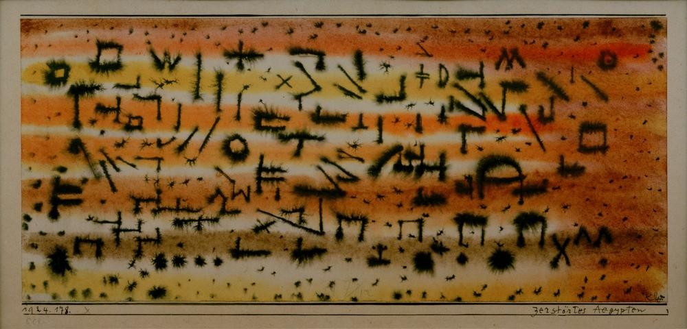Paul Klee, Zerstörtes Aegypten (Deutsche Kunst,Kunst,Schriftzeichen,Zerstörung,Abstrakte Kunst,Schweizerische Kunst,Hieroglyphen)