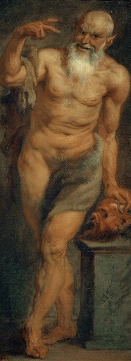 Peter Paul Rubens, Satyr (Flämische Kunst,Kunst,Mythologie,Bart,Barock,Akt,Glatze,Greis,Satyr,Niederländische Kunst,Alter Mann,Weisse Haare,Epidermis,Griechisch-Römische Mythologie,Falten (Physiognomie))