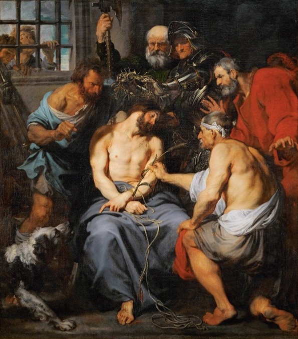 Anthonis van Dyck, Die Dornenkrönung (Dornenkrönung, Folter, Jesus Christus, Schergen, brutal, Christentum Religion, Neues Testament, Bibel, Passion Christi, Verhöhnung,  Barock, Klassiker, Wunschgröße, Wohnzimmer)
