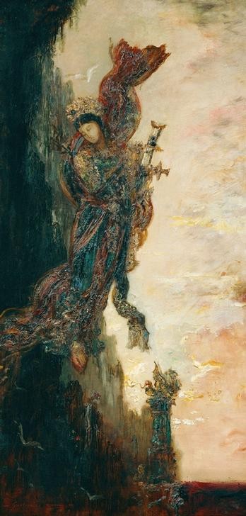 Gustave Moreau, Sapho tombant (Dichterin,Geschichte,Kunst,Literatur,Selbstmord,Strand,Szene,Tod,Symbolismus,Liebeskummer,Französische Kunst,Person)