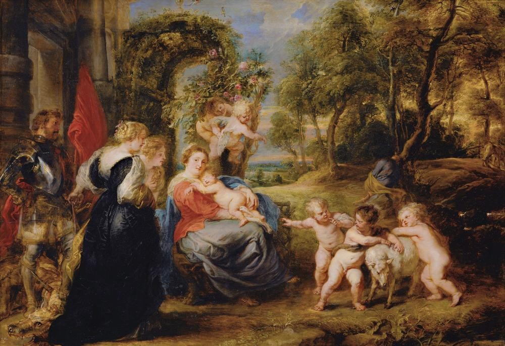 Peter Paul Rubens, Ruhe auf der Flucht nach Ägypten (Christentum,Engel,Flämische Kunst,Heilige,Kunst,Religion,Laube,Barock,Maria Mit Kind,Neues Testament,Bibel,Putto,Jungfrau,Ruhe Auf Der Flucht,Flucht Nach Ägypten,Niederländische Kunst,Genius,Tier,Kindheit Jesu)