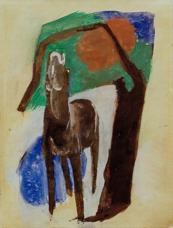 Franz Marc, Klagendes Pferd (Deutsche Kunst,Pferd (Tier),Zoologie,Expressionismus,Der Blaue Reiter,Klage)