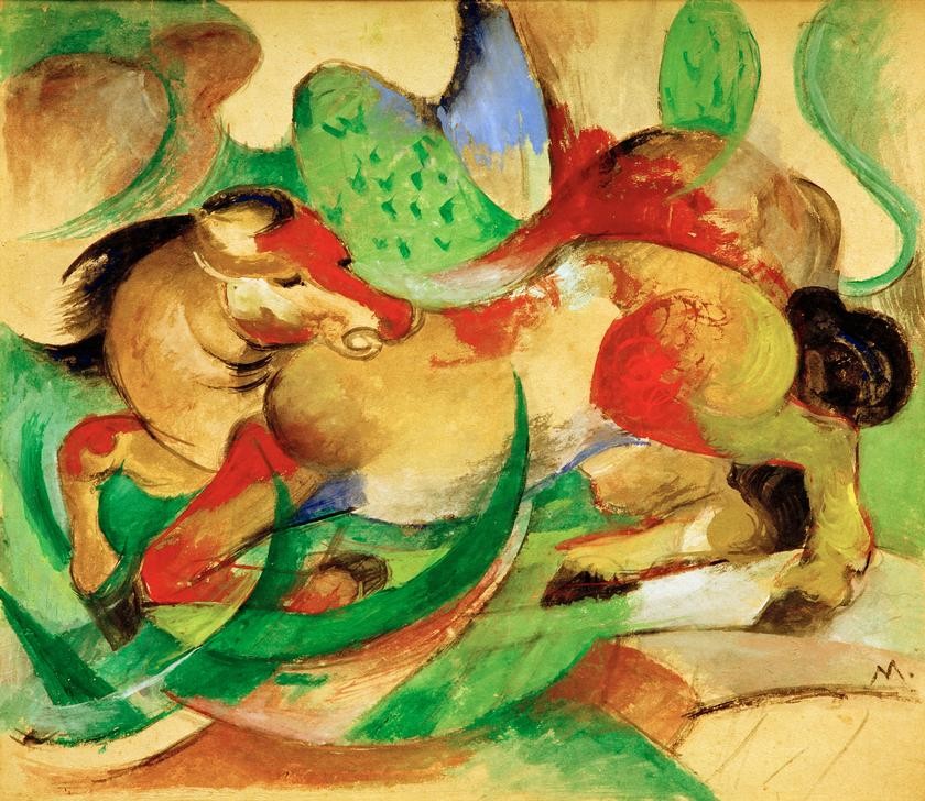 Franz Marc, Springendes Pferd (Deutsche Kunst,Pferd (Tier),Zoologie,Expressionismus,Der Blaue Reiter)