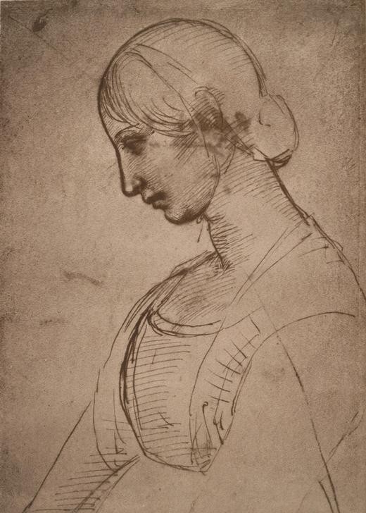 Raffael, Mädchenprofil (Frau,Mensch,Renaissance,Portrait,Italienische Kunst,Profil,Junge Frau,Hochrenaissance)