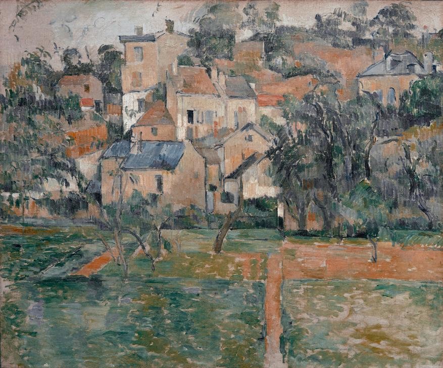 Paul Cézanne, L’Hermitage, Pontoise (Haus,Landschaft,Wohnhaus (Allgemein),Impressionismus,Architekturdarstellung,Französische Kunst,Garten)